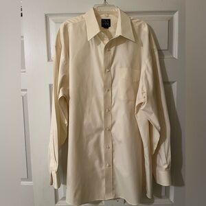 Cream White Long Sleeve Button Down Men’s Dress Shirt